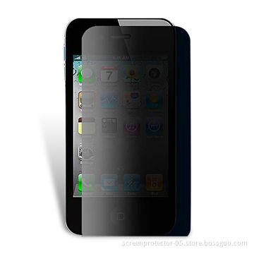 Privacy Screen Protector for Apple's iPhone4, with Silicone Adhesive Coating